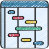 Zeichnung eines Gantt-Charts in Iconformat