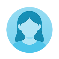 Rundes Icon von einer Frau.